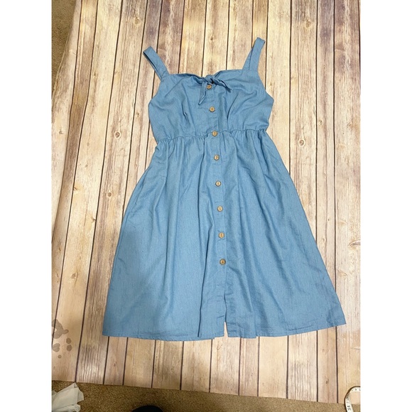 PATPAT Chambray Button Down Dress Medium - Picture 6 of 8
